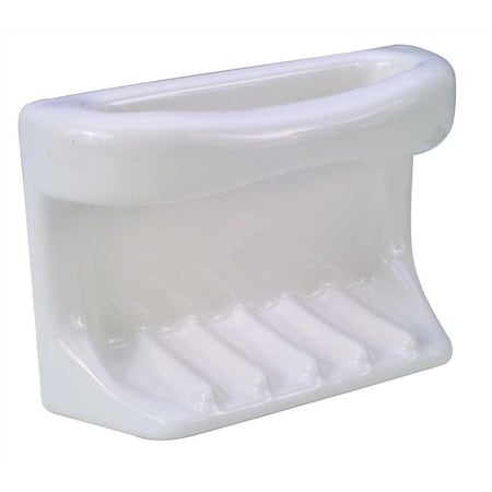 Lenape 4-1/4 in. x 6-1/4 in. White Ceramic Soap Dish and Cloth Holder 178701